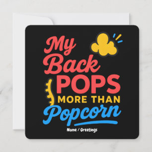 Invitation Mon dos craque plus que du pop-corn Drôle Rétro Co