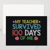 Invitation Mon Enseignant A Survécu Au 100E Jour De Mon École (Devant / Derrière)