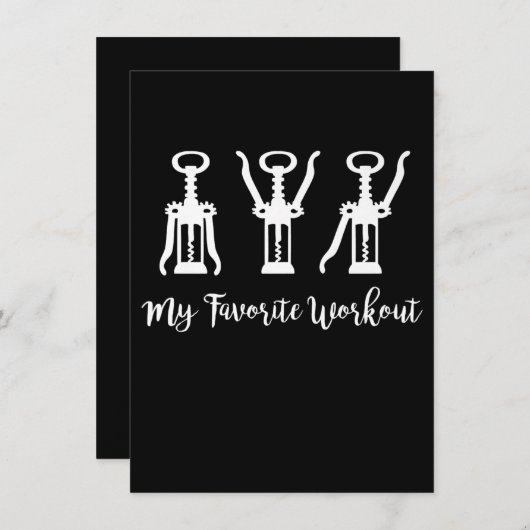 Invitation Mon Entraînement préféré Vin Lover Idea Gym (Devant / Derrière)