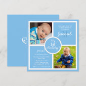 Invitation Mon ęr anniversaire (premier) - carrés et photo de (Devant / Derrière)