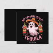 Invitation Mon esprit préféré est Tequila Halloween Boire (Devant / Derrière)