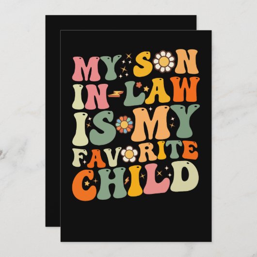 Invitation Mon Fils En Droit Est Mon Enfant Favori Retro Supe (Devant / Derrière)