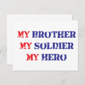 Invitation Mon frère, mon soldat, mon héros (Devant / Derrière)