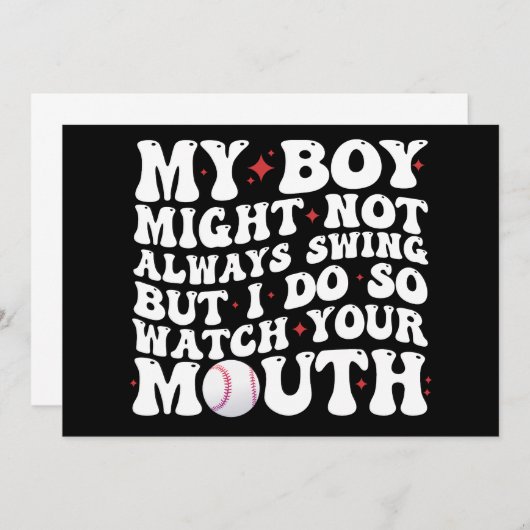 Invitation Mon Garçon Ne Chantera Peut-Être Pas Toujours, Mai (Devant / Derrière)