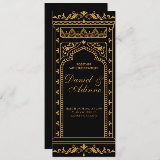 Invitation Mon Mariage indien (Devant / Derrière)