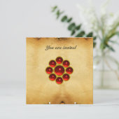 Invitation MON parchemin rouge rubis (Debout devant)