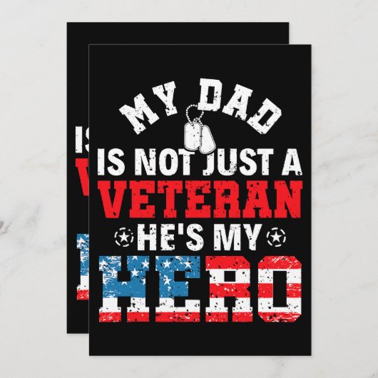 Invitation Mon Père N'Est Pas Juste Un Vétéran, Il A Un Vétér (Devant / Derrière)