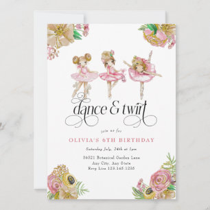 Invitation Mon petit Balerina Ballet Party