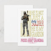 Invitation Mon petit-fils est un soldat cadeau de grand-mère  (Devant / Derrière)