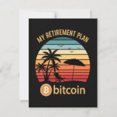 Invitation Mon Plan De Retraite Bitcoin Plage Coucher De Sole (Devant)