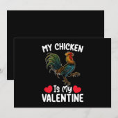 Invitation Mon Poulet Est Mon Saint Valentin Farmants Agricul (Devant / Derrière)
