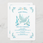 Invitation Mon premier bleu communion (Devant / Derrière)