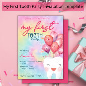 Invitation Mon premier Jeu de dent teint Fille Balloon