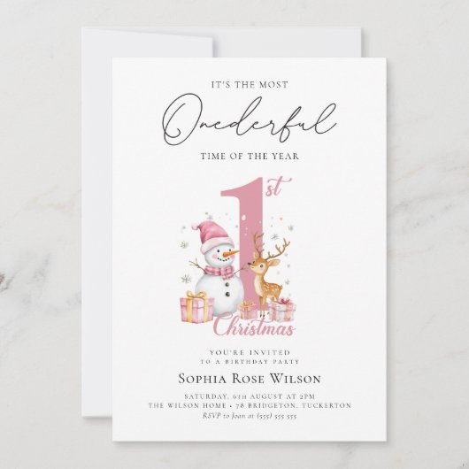 Invitation Mon premier Noël 1er anniversaire (Devant)