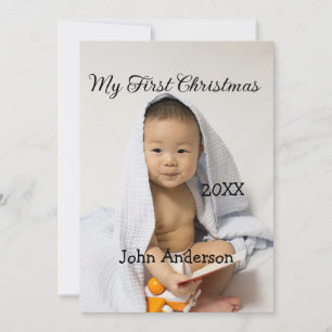 Invitation Mon premier Noël ajouter nom de bébé date année ph