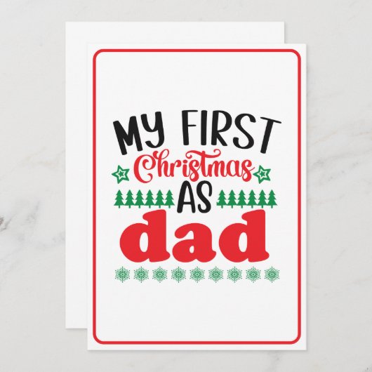 Invitation Mon premier Noël comme papa (Devant / Derrière)
