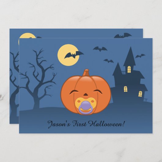 Invitation Mon premier parti Citrouille pour la pacification  (Devant / Derrière)