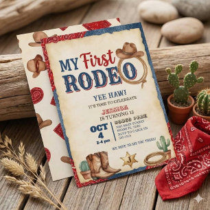 Invitation Mon Premier Rodéo Anniversaire 12 Ans Cowboy Cuir
