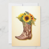 Invitation Mon premier rodéo bottes de cowboy tournesol fille (Dos)