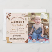 Invitation Mon premier Rodeo Cowboy 1er anniversaire (Devant)