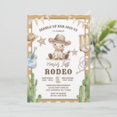 Invitation Mon Premier Rodéo Cowboy Gingham Far West (Debout devant)