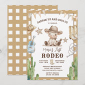 Invitation Mon Premier Rodéo Cowboy Gingham Far West (Devant / Derrière)