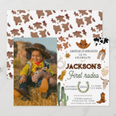 Invitation Mon premier rodéo photo Cowboy 1er anniversaire (Devant / Derrière)