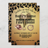 Invitation Mon premier Rodéo Saddup Vache Imprimer Brown (Devant / Derrière)