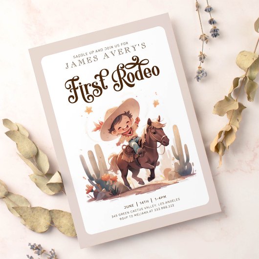 Invitation Mon premier Rodeo Wild West Cowboy Anniversaire