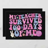 Invitation Mon Professeur A Survécu 100 Jours De Moi Disco Su (Devant / Derrière)