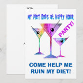 Invitation Mon régime se termine à Happy Hour ! (Devant / Derrière)