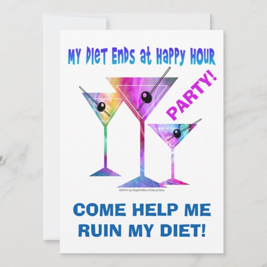 Invitation Mon régime se termine à Happy Hour ! (Devant)