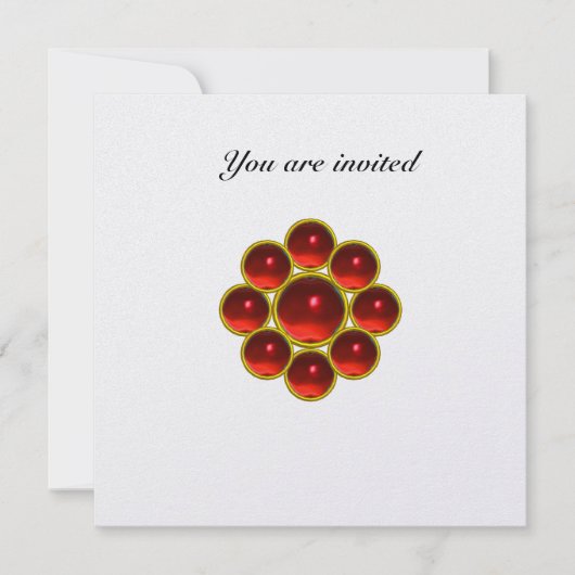 Invitation MON rubis rouge blanc glace (Devant)