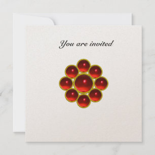 Invitation MON rubis rouge blanc or
