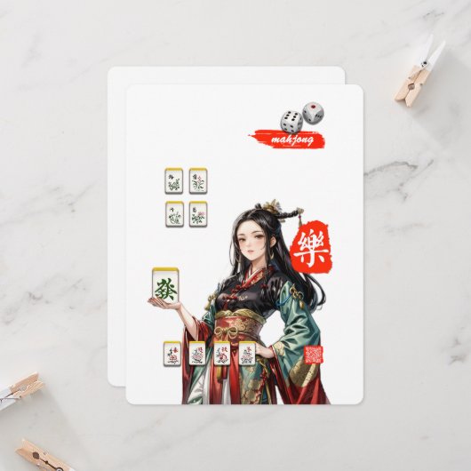 Invitation Mon style mahjong (Devant/Arrière en situation)