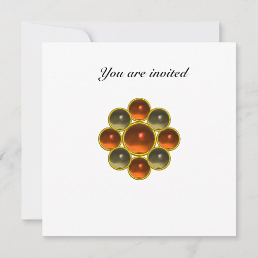 Invitation MON topaz agate blanc orange (Devant)