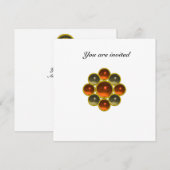 Invitation MON topaze agate blanc orange (Devant / Derrière)