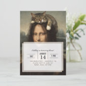 Invitation Mona Lisa avec chat endormi (Debout devant)