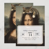 Invitation Mona Lisa avec chat endormi (Devant / Derrière)