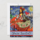 Invitation Mona Lisa Fun Zodiac Whimsical (Devant)