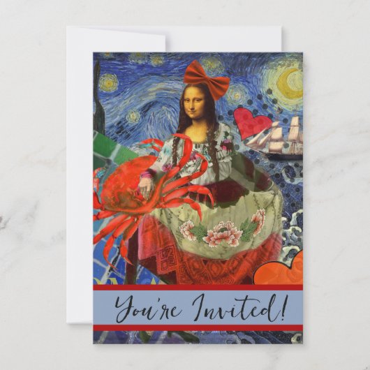 Invitation Mona Lisa Fun Zodiac Whimsical (Devant)