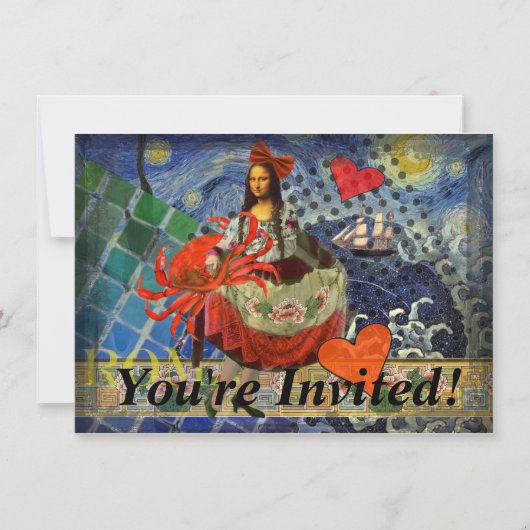 Invitation Mona Lisa Fun Zodiaque Fantaisiste (Devant)