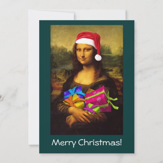 Invitation Mona Lisa Père Noël (Devant)