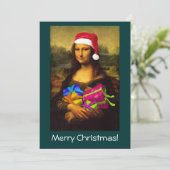 Invitation Mona Lisa Santa Claus (Debout devant)