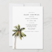 Invitation MONA Moderne Tropical Palm Tree Beach Baby shower (Devant)