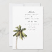 Invitation MONA Tropical Palm Tree Beach Mariage Photo (Devant)