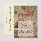 Invitation Monaco Fancy Côte d'Azur Vintage France (Devant / Derrière)