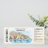 Invitation Monaco Trip Boarding Pass Ticket (Debout devant)