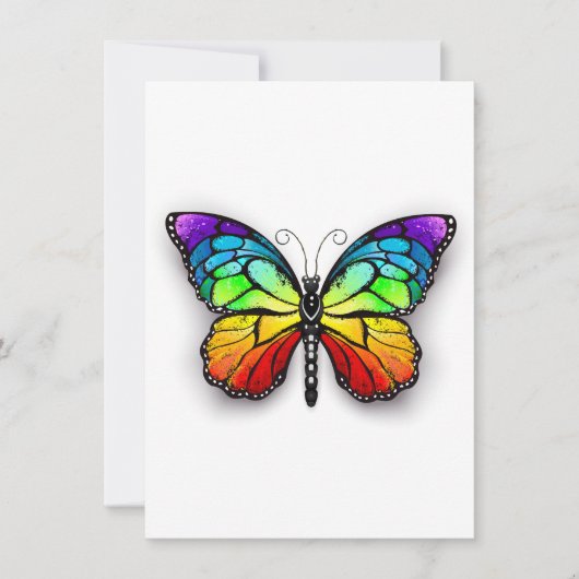 Invitation Monarque papillon arc-en-ciel (Devant)