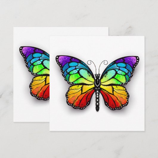 Invitation Monarque papillon arc-en-ciel (Devant / Derrière)